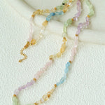Colorful Irregular Crystal Beaded Long Necklace gembea jewelry