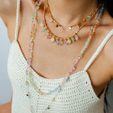Colorful Irregular Crystal Beaded Long Necklace gembea jewelry