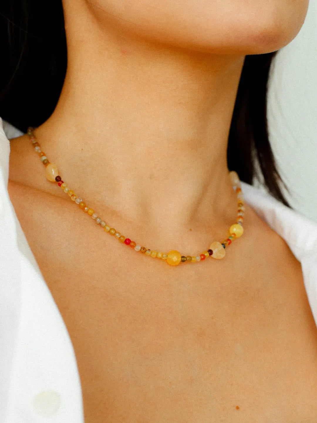 Spring Heartbeat Natural Stone Necklace - Gembea Jewelry