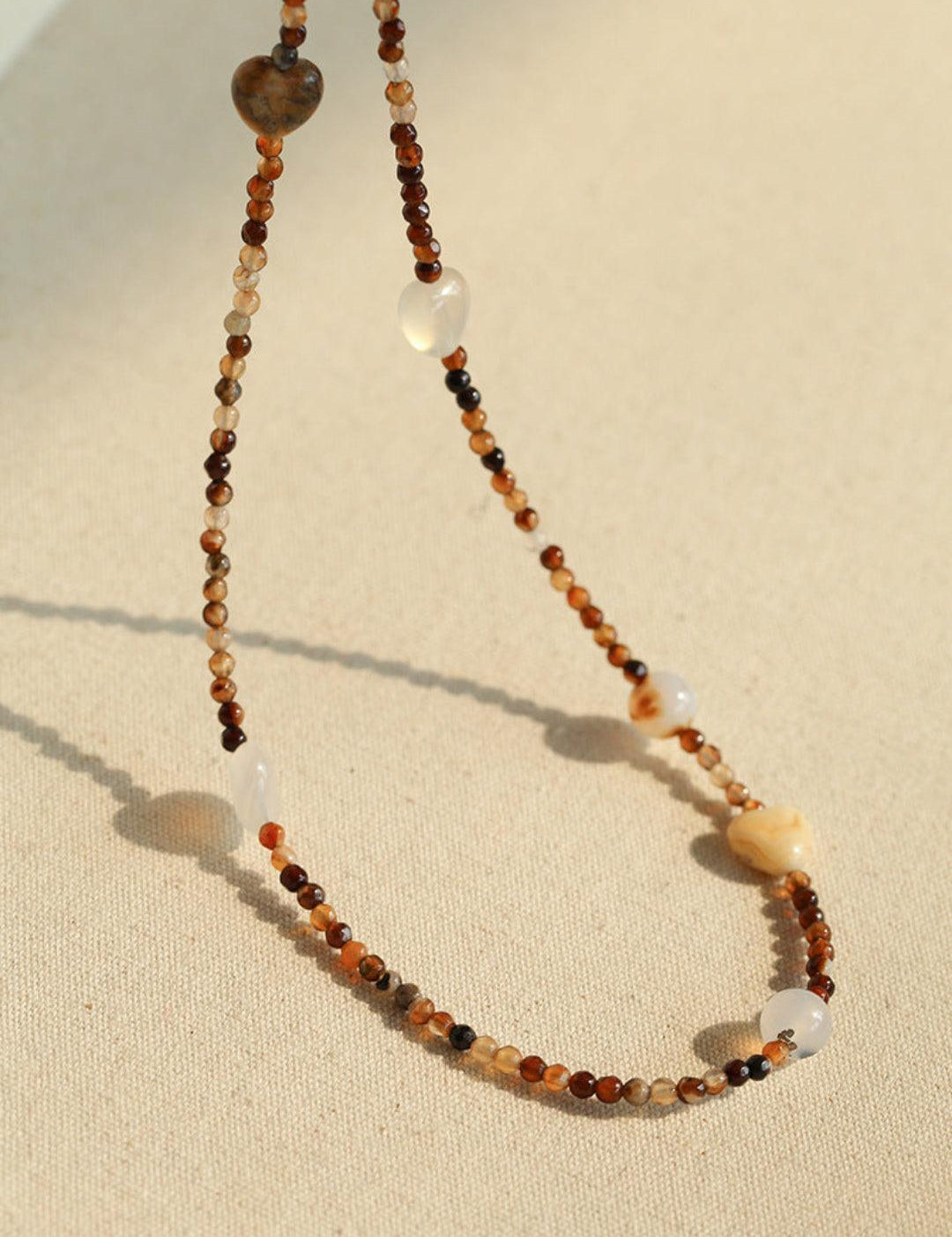 Spring Heartbeat Natural Stone Necklace - Gembea Jewelry