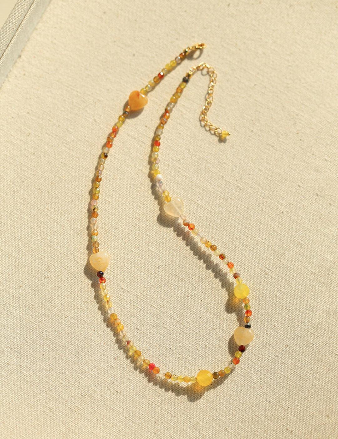 Spring Heartbeat Natural Stone Necklace - Gembea Jewelry