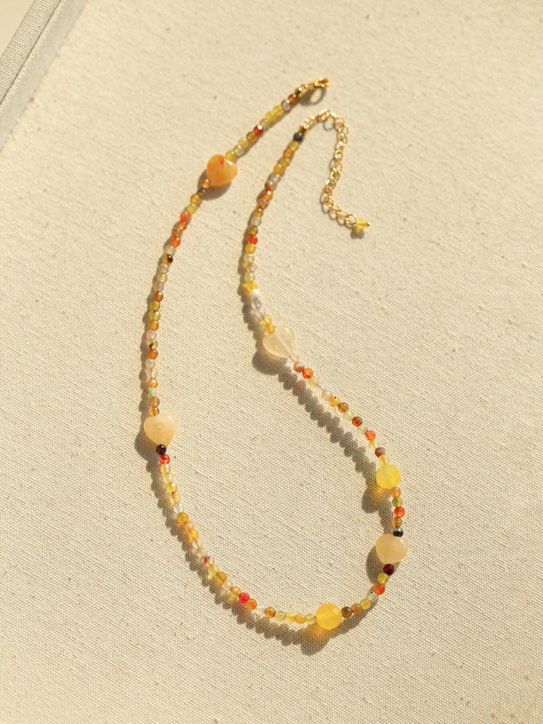 Spring Heartbeat Natural Stone Necklace - Gembea Jewelry
