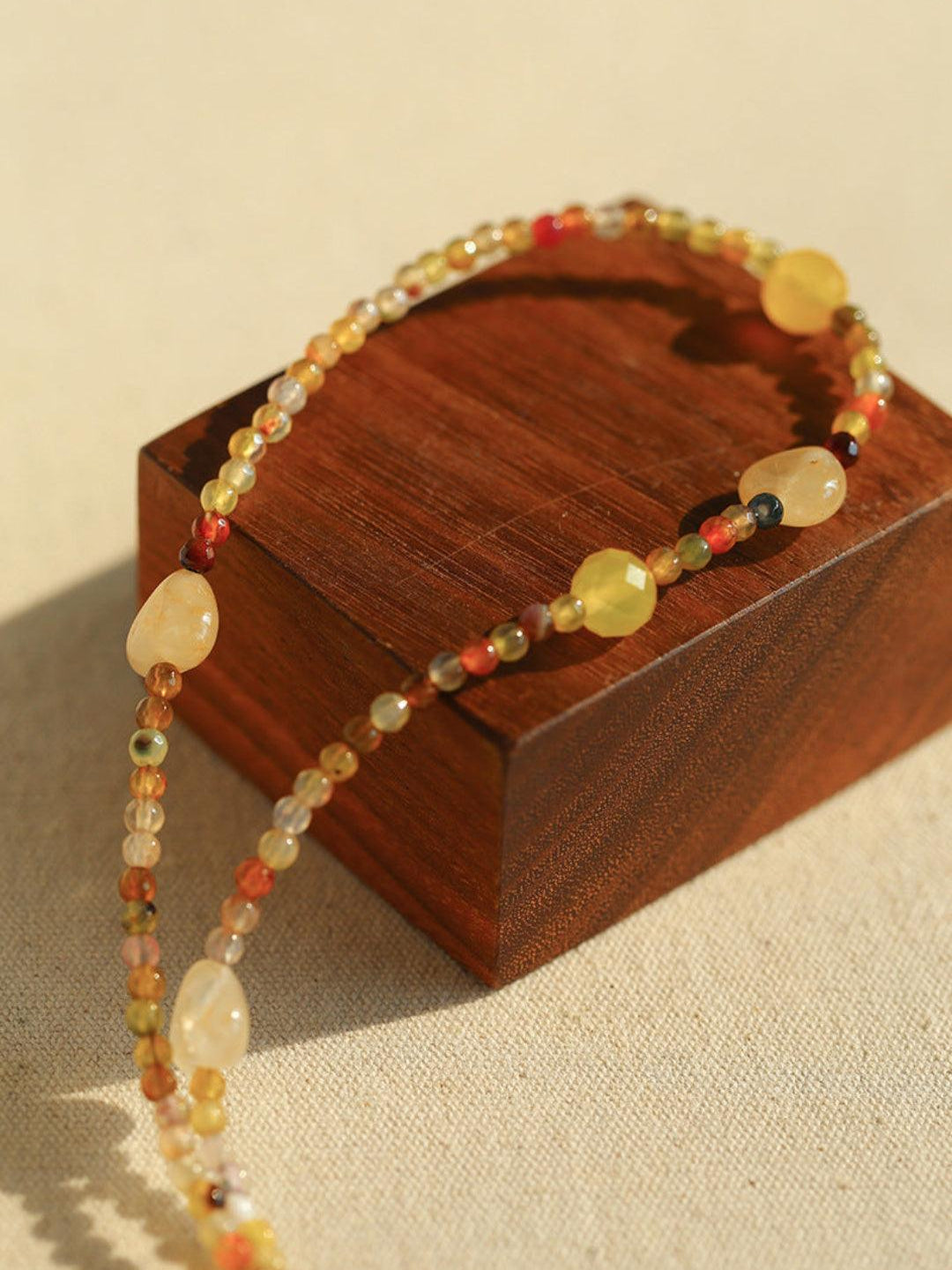 Spring Heartbeat Natural Stone Necklace - Gembea Jewelry