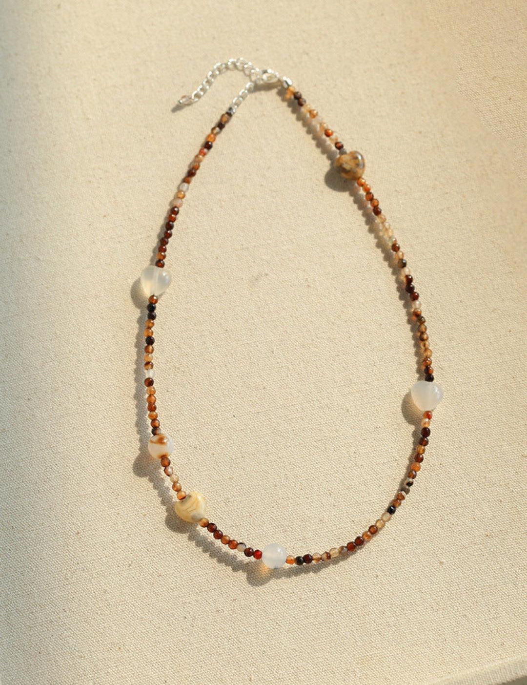 Spring Heartbeat Natural Stone Necklace - Gembea Jewelry