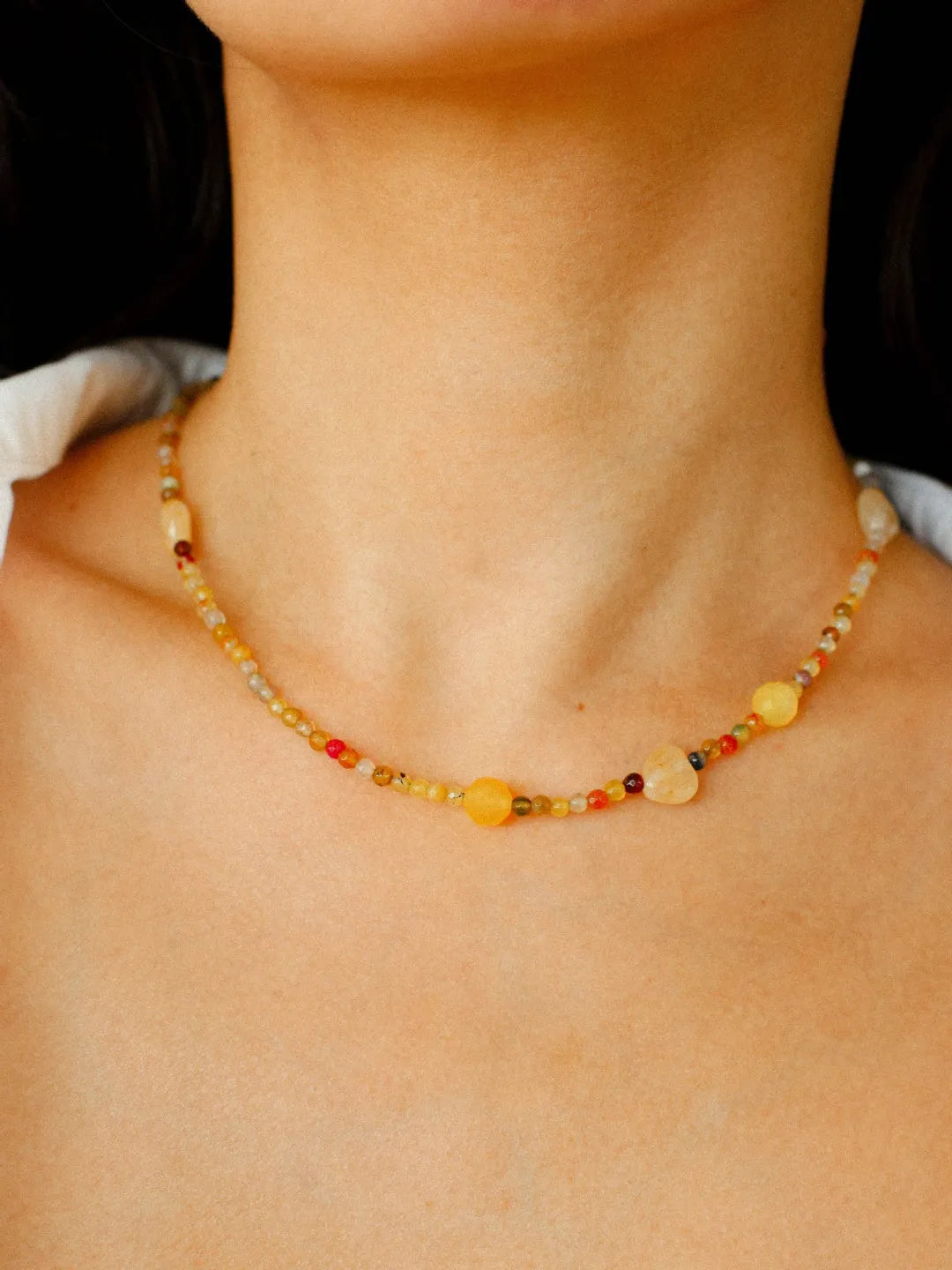 Spring Heartbeat Natural Stone Necklace - Gembea Jewelry