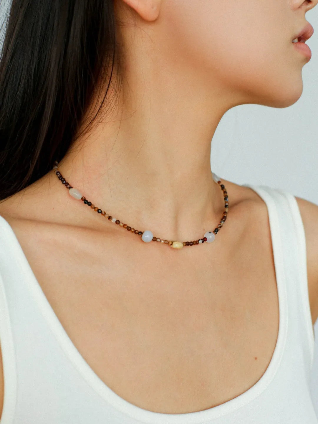 Spring Heartbeat Natural Stone Necklace - Gembea Jewelry