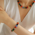 Spring Heartbeat Colored Stone Beaded Bracelet - Gembea Jewelry