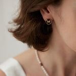 Commuter Black Agate Butterfly Stud Earrings - Gembea Jewelry