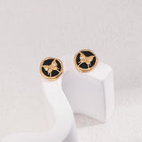 Commuter Black Agate Butterfly Stud Earrings - Gembea Jewelry