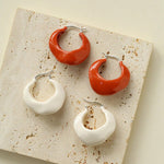 Commuter Twist Floral Geometric Enamel Glaze Earrings - Gembea Jewelry