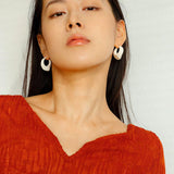 Commuter Twist Floral Geometric Enamel Glaze Earrings - Gembea Jewelry