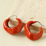 Commuter Twist Floral Geometric Enamel Glaze Earrings - Gembea Jewelry