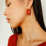 Commuter Twist Floral Geometric Enamel Glaze Earrings - Gembea Jewelry