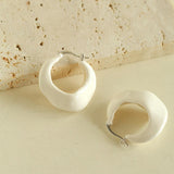 Commuter Twist Floral Geometric Enamel Glaze Earrings - Gembea Jewelry