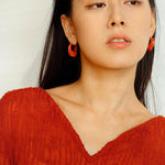 Commuter Twist Floral Geometric Enamel Glaze Earrings - Gembea Jewelry