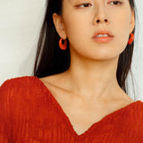 Commuter Twist Floral Geometric Enamel Glaze Earrings - Gembea Jewelry