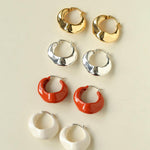 Commuter Twist Floral Geometric Enamel Glaze Earrings - Gembea Jewelry