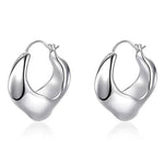 Commuter Golden Silver Metallic Hoop Earrings gembea jewelry
