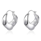 Commuter Golden Silver Metallic Hoop Earrings gembea jewelry