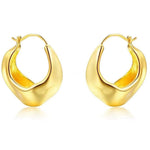 Commuter Golden Silver Metallic Hoop Earrings gembea jewelry