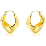 Commuter Golden Silver Metallic Hoop Earrings gembea jewelry