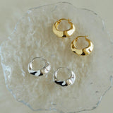Commuter Twist Floral Geometric Metal Earrings - Gembea Jewelry