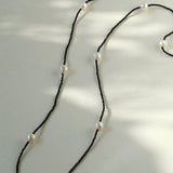 Crepe Baroque Black Crystal Necklace - Gembea Jewelry