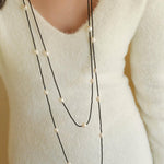 Crepe Baroque Black Crystal Necklace - Gembea Jewelry
