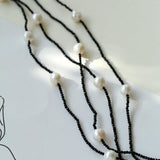 Crepe Baroque Black Crystal Necklace - Gembea Jewelry