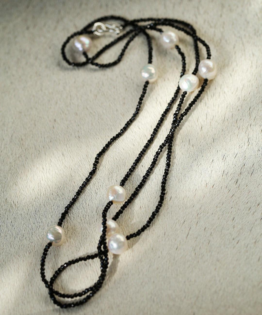 Crepe Baroque Black Crystal Necklace - Gembea Jewelry