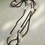 Crepe Baroque Black Crystal Necklace - Gembea Jewelry