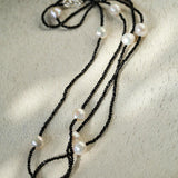 Crepe Baroque Black Crystal Necklace - Gembea Jewelry