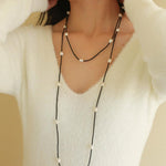Crepe Baroque Black Crystal Necklace - Gembea Jewelry