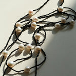 Crepe Baroque Black Crystal Necklace - Gembea Jewelry