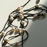 Crepe Baroque Black Crystal Necklace - Gembea Jewelry