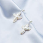 Cross-Shape Baroque Pearl Pendant Drop Earrings gembea jewelry