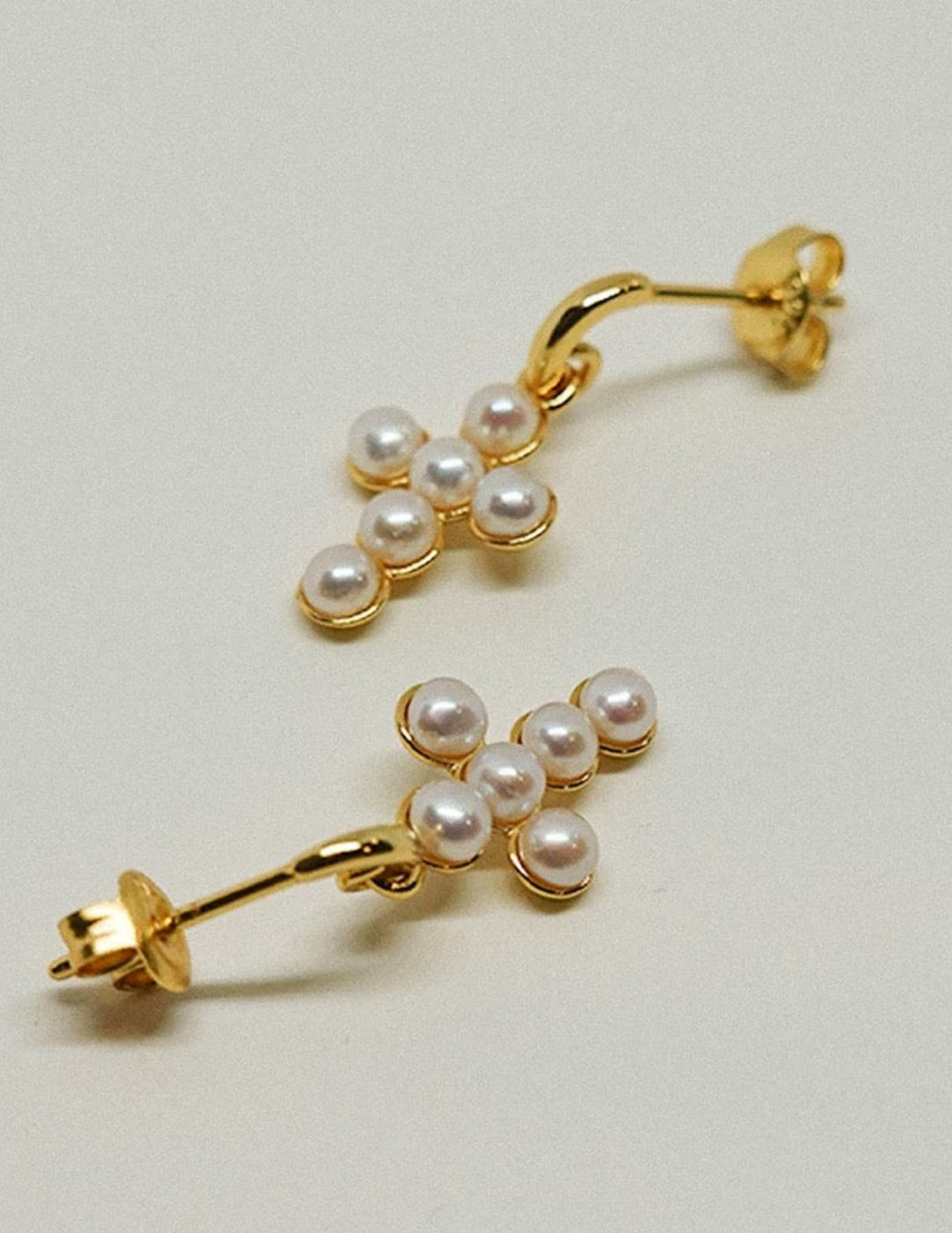 Cross Freshwater Pearl Drop Earrings GEMBEA JEWELRY