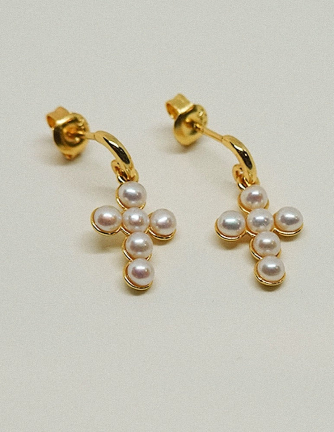 Cross Freshwater Pearl Drop Earrings GEMBEA JEWELRY
