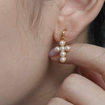 Cross Freshwater Pearl Drop Earrings GEMBEA JEWELRY