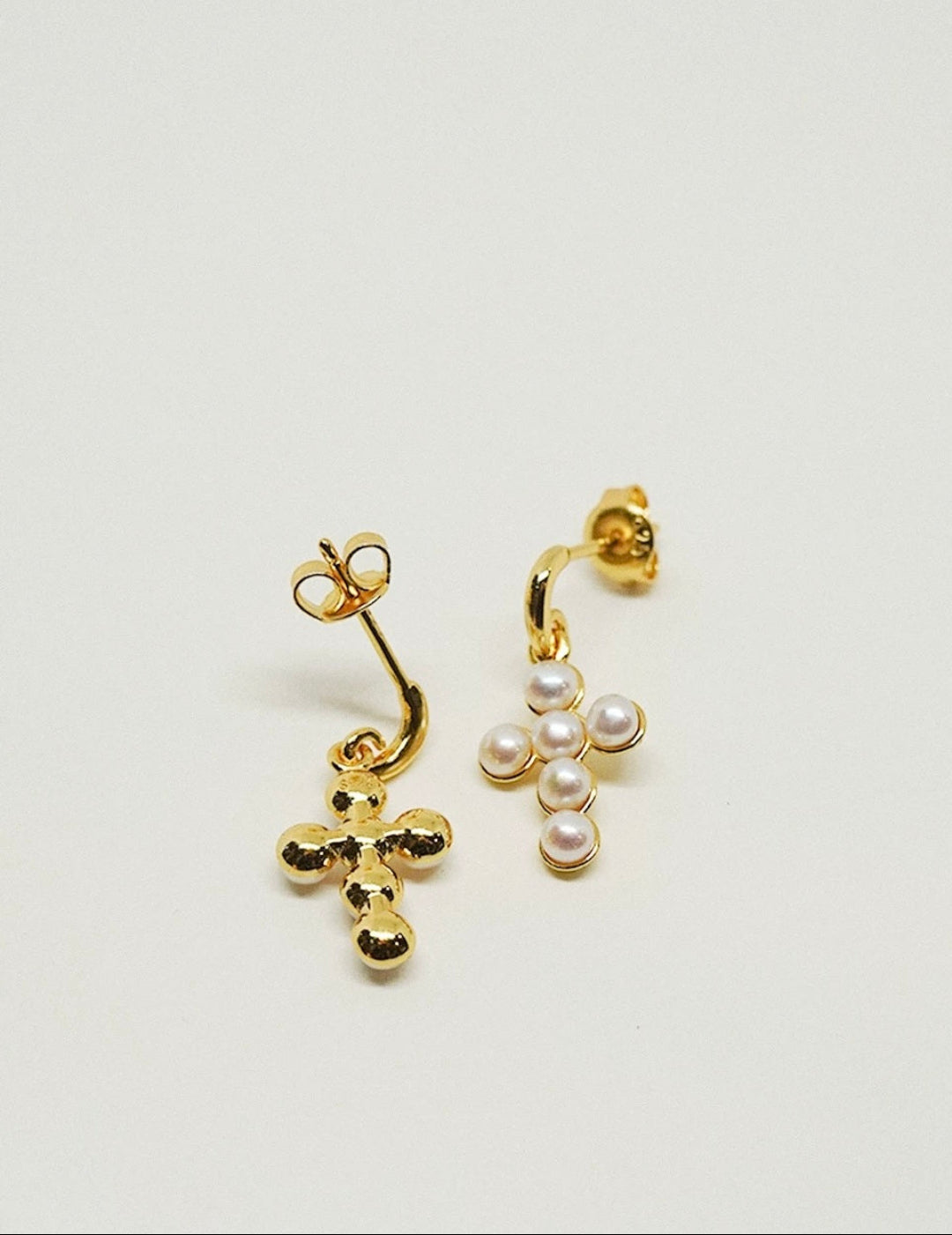 Cross Freshwater Pearl Drop Earrings GEMBEA JEWELRY