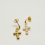 Cross Freshwater Pearl Drop Earrings GEMBEA JEWELRY