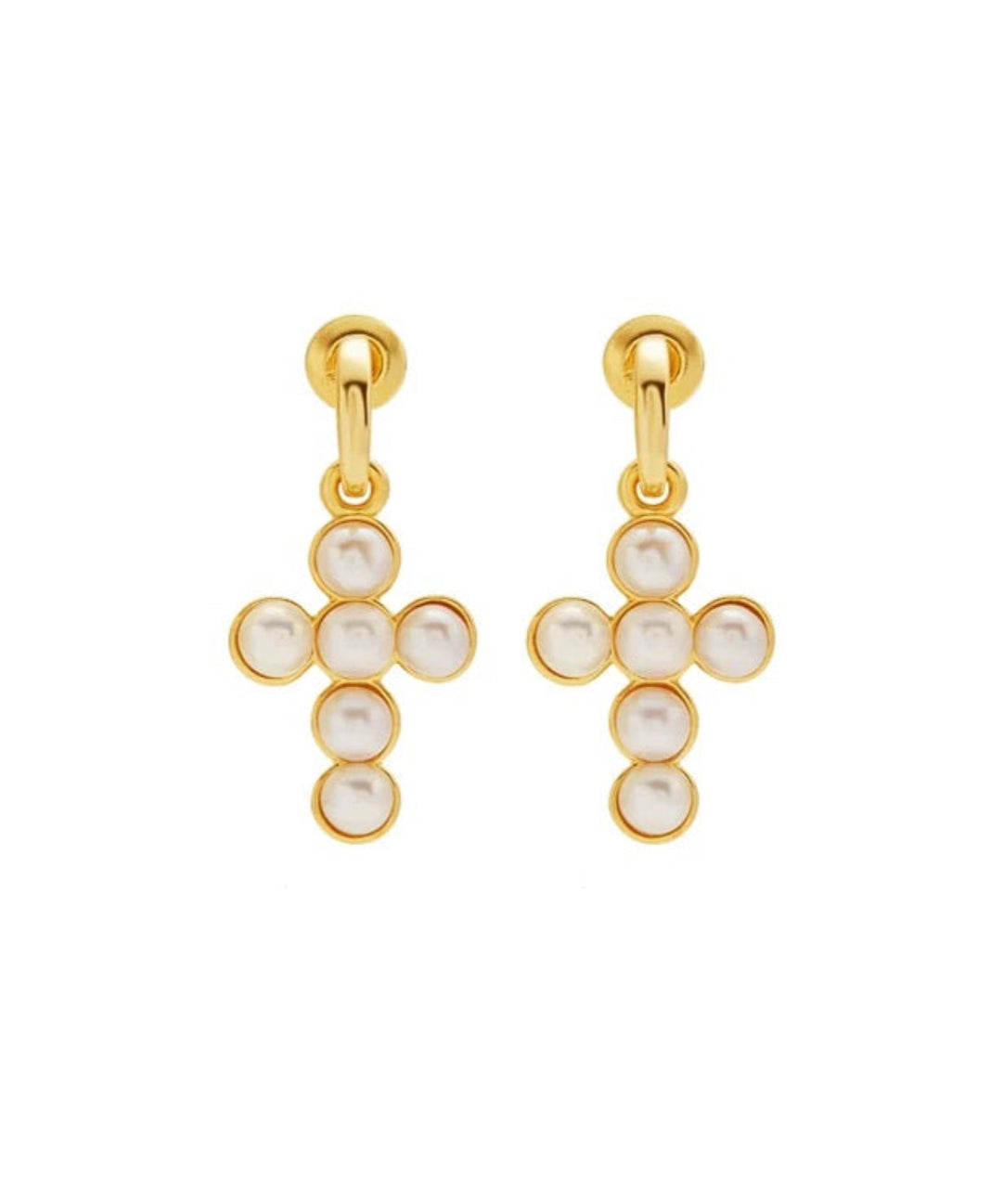 Cross Freshwater Pearl Drop Earrings GEMBEA JEWELRY
