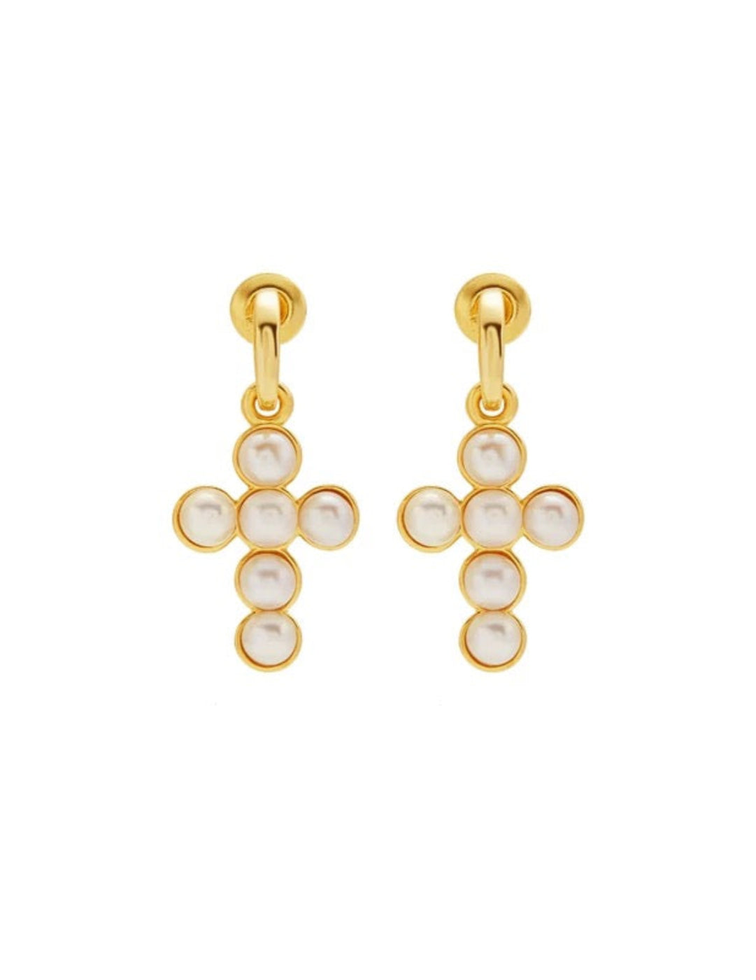 Cross Freshwater Pearl Drop Earrings GEMBEA JEWELRY
