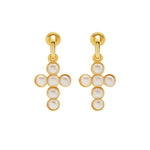 Cross Freshwater Pearl Drop Earrings GEMBEA JEWELRY