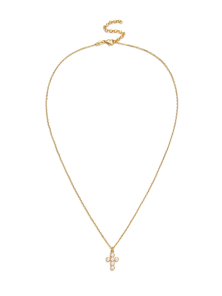 Cross Freshwater Pearl Pendant Chain Necklace GEMBEA JEWELRY