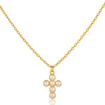 Cross Freshwater Pearl Pendant Chain Necklace GEMBEA JEWELRY