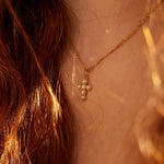 Cross Freshwater Pearl Pendant Chain Necklace gembea jewelry