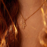 Cross Freshwater Pearl Pendant Chain Necklace gembea jewelry