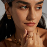 Cross Hollow Design Wide Sterling Silver Ring - Gembea Jewelry