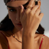 Cross Hollow Design Wide Sterling Silver Ring - Gembea Jewelry